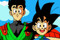 Gohan and Goten happy to see their father again