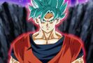 The crimson color outline around Super Saiyan Blue before activation of the Kaio-Ken