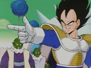 Vegeta attacks a Namekian village