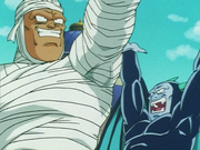 Spike the Devil Man and Bandages the Mummy give their energy to Goku's Super Spirit Bomb