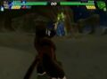 Great Ape Goku uses his Grapple Throw in Budokai Tenkaichi 3