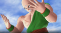 Tien prepares his Neo Tri-Beam in Raging Blast 2