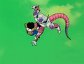 Frieza knees Gohan in the stomach