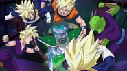 Los Guerreros Z se enfrentan al Dr. Lychee a la vez.