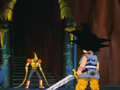 Goku holding a sword