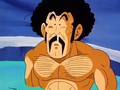 Mr. Satan bathing at Buu's house