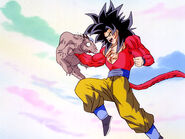 Goku SSJ4 Golpeando a Qi En Su forma verdadera