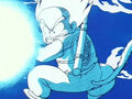 Goku fires a Bending Kamehameha