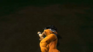 Yamcha hit by a Saibaman Bomb