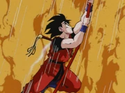 Goku using the Power Pole inside the Furnace of Eight Divisions