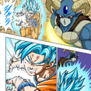 Blue Kaio-ken Goku prepares Instant Kamehameha