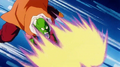 The Namekian fires the Ki Blasts