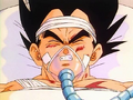 Vegeta injured after the Capsule Corporation ship exploded