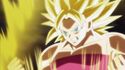 Super Saiyan Third Grade Caulifla powers up before clashing with Goku