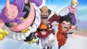 The Z-Warriors (in their GT ages) confront Babidi's Majins in Dragon Ball Heroes