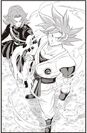 Goku and Xeno Trunks as Super Saiyan Gods