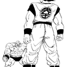 Nappa confronted by Goku in manga