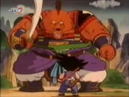 El Oso Ladrón se enfrenta ha Goku.