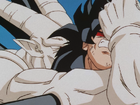 Omega performs a headlock on Goku