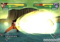 Goku blasting Ginyu with his Kamehameha