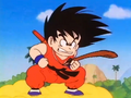 Goku ready to fight the soldiers