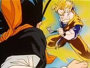 Androide 17 luchando contra Gohan