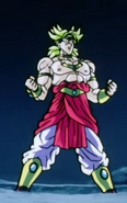 Super Saiyan A-Type Broly with green hair, resembling C-Type in Broly - The Legendary Super Saiyan