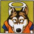 Toriyama's dog Matoryōshiku in Goku's gi