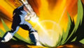 Vegeta utilisant le Final Flash conte Gokû