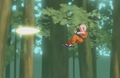Krillin fires a Ki Blast at Frieza's Soldiers in Resurrection ‘F’