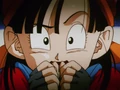 Pan horrified after discovering the little boy is her grandfather, Goku and that she's actually been mouthing off at her grandfather
