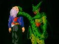 Cell kills an alternate-timeline Future Trunks in a flashback
