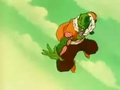 A Warrior-type Namekian about to fire a ki blast