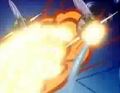 Moving spike balls destroyed by Goku's attack