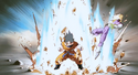 Goku blows Salza away while powering up