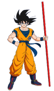 Arte conceptual inicial de Son Goku por Naohiro Shintani.