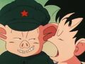 Goku sleeping oolong smiling