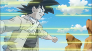 Goku uses Afterimage to dodge bullets