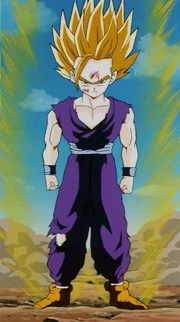 Gohan transforms into a Super Saiyan 2 after witnessing Android 16's death