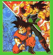 Goku y Bardock presente y pasado