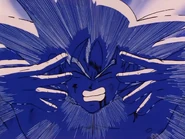 Goku utilizando el Taiyoken contra Vegeta