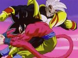 Baby aprovecha de la distracción de Goku