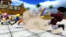 Majin Buu, Android 18, Goku, and Mr. Satan fighting