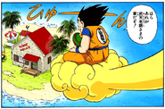 Goku approaches Kame House on Kinto'un