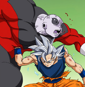 Goku UI gut punch Jiren