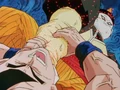 Android 19 absorbs the suffering Goku's energy