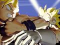 Goku fighting Vegeta