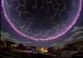 Kid Buu charging an energy sphere in the opening