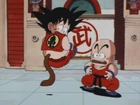 Goku bounces on his tail