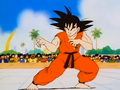 Goku about to fight with his increased speed